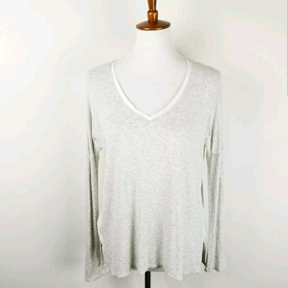 SoldAnthropologie Bordeaux Top Shirt Ribbed V Neck